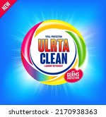 Colorful laundry detergent template mockup for Cleaning service, package design, Washing Powder and Liquid Detergents ready for branding and ads design. Сaring for colored items