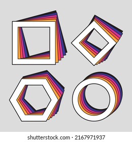 ilustración del vector de marco de borde en capas de color