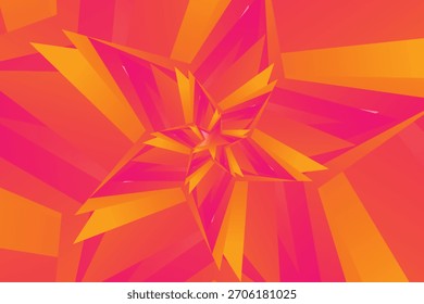 Colorful layered star design with dynamic geometric lines