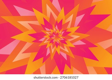Colorful layered star design with dynamic geometric lines