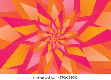 Colorful layered star design with dynamic geometric lines