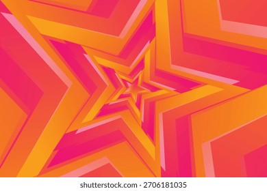 Colorful layered star design with dynamic geometric lines