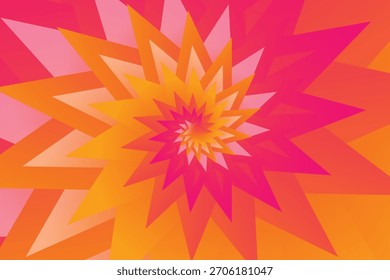 Colorful layered star design with dynamic geometric lines