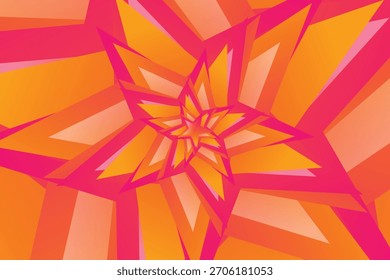 Colorful layered star design with dynamic geometric lines