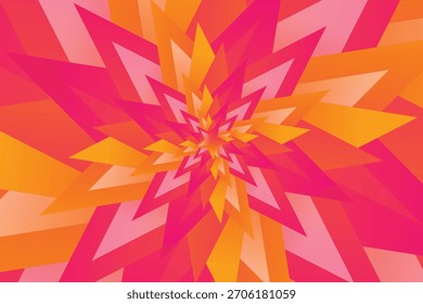 Colorful layered star design with dynamic geometric lines