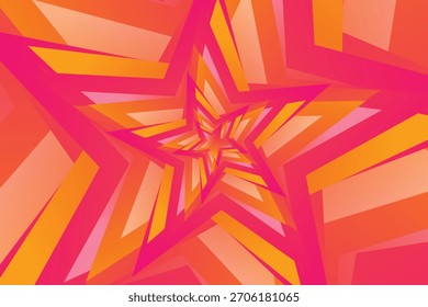 Colorful layered star design with dynamic geometric lines