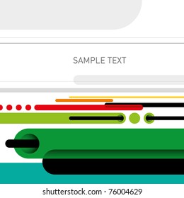 Colorful layout with designed urban shapes. Vector illustration.