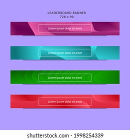 Colorful Leaderboard Banner Template Design. Abstract Modern Website Banner For Sales Promotion