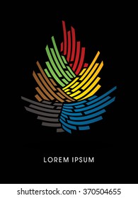 Colorful Leaf abstract construction, natural concept design graphic vector.