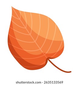 Colorful leaf in autumn color. Fall foliage. Colorful fall leaf for pattern, banner, sticker. Hello autumn. Flat vector illustration on white background.