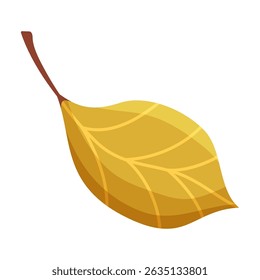 Colorful leaf in autumn color. Fall foliage. Colorful fall leaf for pattern, banner, sticker. Hello autumn. Flat vector illustration on white background.