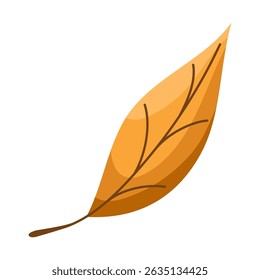 Colorful leaf in autumn color. Fall foliage. Colorful fall leaf for pattern, banner, sticker. Hello autumn. Flat vector illustration on white background.