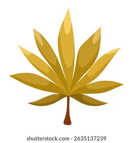 Colorful leaf in autumn color. Fall foliage. Colorful fall leaf for pattern, banner, sticker. Hello autumn. Flat vector illustration on white background.