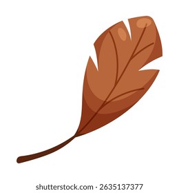 Colorful leaf in autumn color. Fall foliage. Colorful fall leaf for pattern, banner, sticker. Hello autumn. Flat vector illustration on white background.