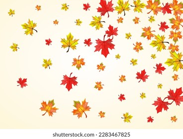 Colorful Leaf Background BeigeVector. Floral Down Card. Autumnal Pattern Leaves. Collection Plant Illustration.