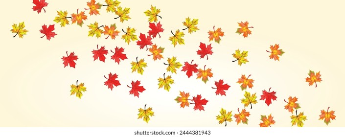 Colorful Leaf Background BeigeVector. Plant Down Design. Autumnal Seasonal Floral. Pattern Leaves Texture.