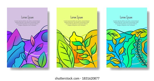 Colorful Leaf Banner Premium Vector