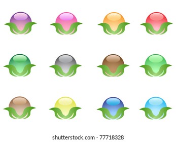 colorful leaf buttons