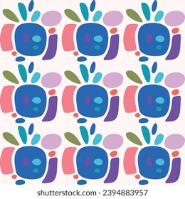 Colorful leaf for flat scandi style seamless vector kids pattern. Fun whimsical nature for gender neutral baby wallpaper. 