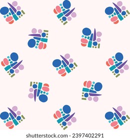 Colorful leaf for flat scandi style seamless vector kids pattern. Fun whimsical nature for gender neutral baby wallpaper. 