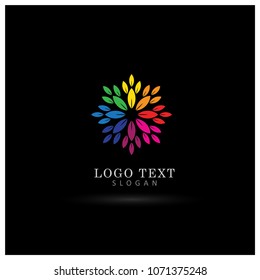 Colorful Leaf & Floral Logo. Symbol & Icon Vector Template.