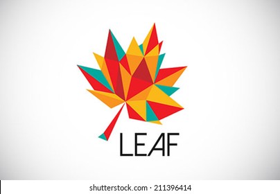 colorful leaf logo creative icon