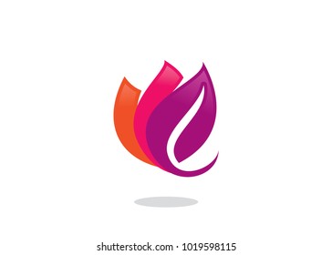 Colorful Leaf Logo Design Template, Element Design, Vector Design