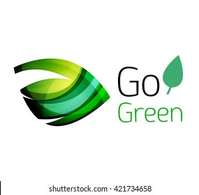 Farbiges Blatt-Logo. Geometrisches abstraktes Symbol. Natur- oder Ökokonzept. Vektorgrafik