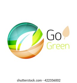 Logo de la hoja colorida. Icono abstracto geométrico. Naturaleza o concepto ecológico. Ilustración del vector