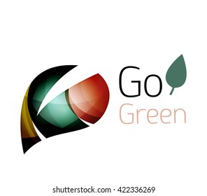 Logo de la hoja colorida. Icono abstracto geométrico. Naturaleza o concepto ecológico. Ilustración del vector