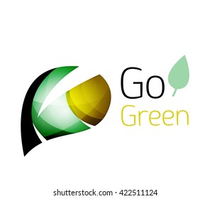 Colorful leaf logo. Geometric abstract icon. Nature or eco concept. Vector illustration