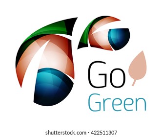 Logo de la hoja colorida. Icono abstracto geométrico. Naturaleza o concepto ecológico. Ilustración del vector