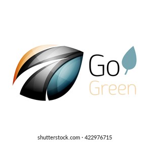 Logo de la hoja colorida. Icono abstracto geométrico. Naturaleza o concepto ecológico. Ilustración del vector