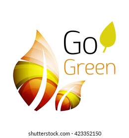 Logo de la hoja colorida. Icono abstracto geométrico. Naturaleza o concepto ecológico. Ilustración del vector
