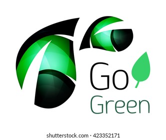 Colorful leaf logo. Geometric abstract icon. Nature or eco concept. Vector illustration