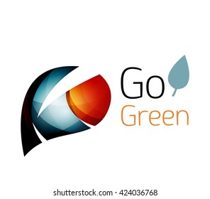 Logo de la hoja colorida. Icono abstracto geométrico. Naturaleza o concepto ecológico. Ilustración del vector