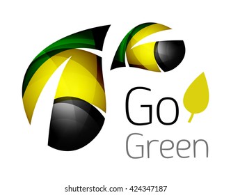 Colorful leaf logo. Geometric abstract icon. Nature or eco concept. Vector illustration