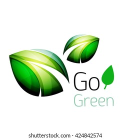 Logo de la hoja colorida. Icono abstracto geométrico. Naturaleza o concepto ecológico. Ilustración del vector