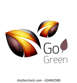 Logo de la hoja colorida. Icono abstracto geométrico. Naturaleza o concepto ecológico. Ilustración del vector