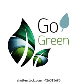 Logo de la hoja colorida. Icono abstracto geométrico. Naturaleza o concepto ecológico. Ilustración del vector