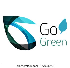 Logo de la hoja colorida. Icono abstracto geométrico. Naturaleza o concepto ecológico. Ilustración del vector
