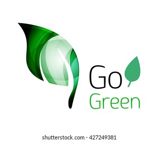 Logo de la hoja colorida. Icono abstracto geométrico. Naturaleza o concepto ecológico. Ilustración del vector