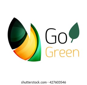 Colorful leaf logo. Geometric abstract icon. Nature or eco concept. Vector illustration