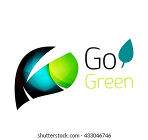 Colorful leaf logo. Geometric abstract icon. Nature or eco concept. Vector illustration