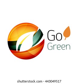 Logo de la hoja colorida. Icono abstracto geométrico. Naturaleza o concepto ecológico. Ilustración del vector