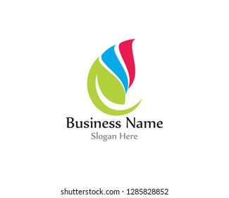 Colorful leaf logo icon