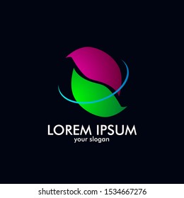 colorful leaf logo icon for nature product