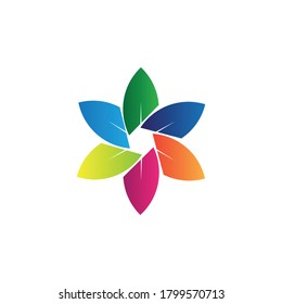 Colorful Leaf Logo Vector Item Template for business company 