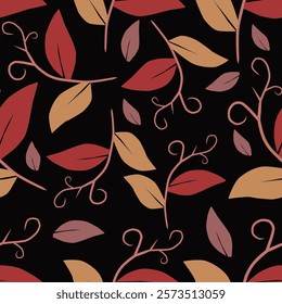 colorful leaf pattern design on a dark background