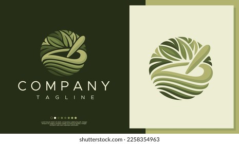 Farbiges Blatt Apotheke Logo Design Vorlage. Kräutermörtel-Logo-Marke, Vektorgrafik.